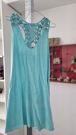 Calypso St.Barth Sommerdress, türkis, schöne Details, Gr. M