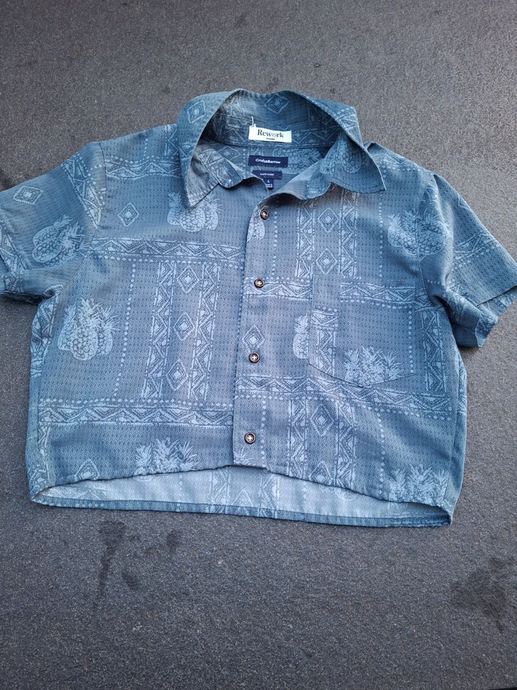 Blusen: Croft & Barrow cropped-Hemd Grösse L blau – Gebraucht aus Bäriswil BE von Rezz 1