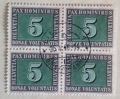 ST171) 262, PAX 5Rp. im 4-Block Zentrumstempel