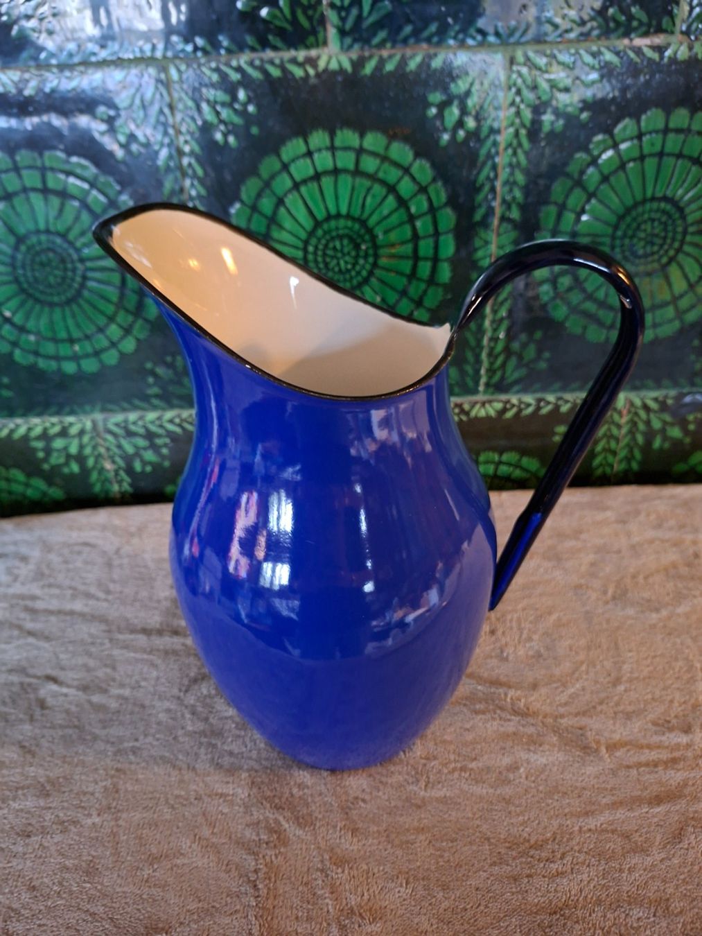 Caraffe: Wunderschöner, alter, Vintage, blauer Emaille Wasserkrug – Nuovo (secondo la descrizione) da Otelfingen venduto da silver-moon 1