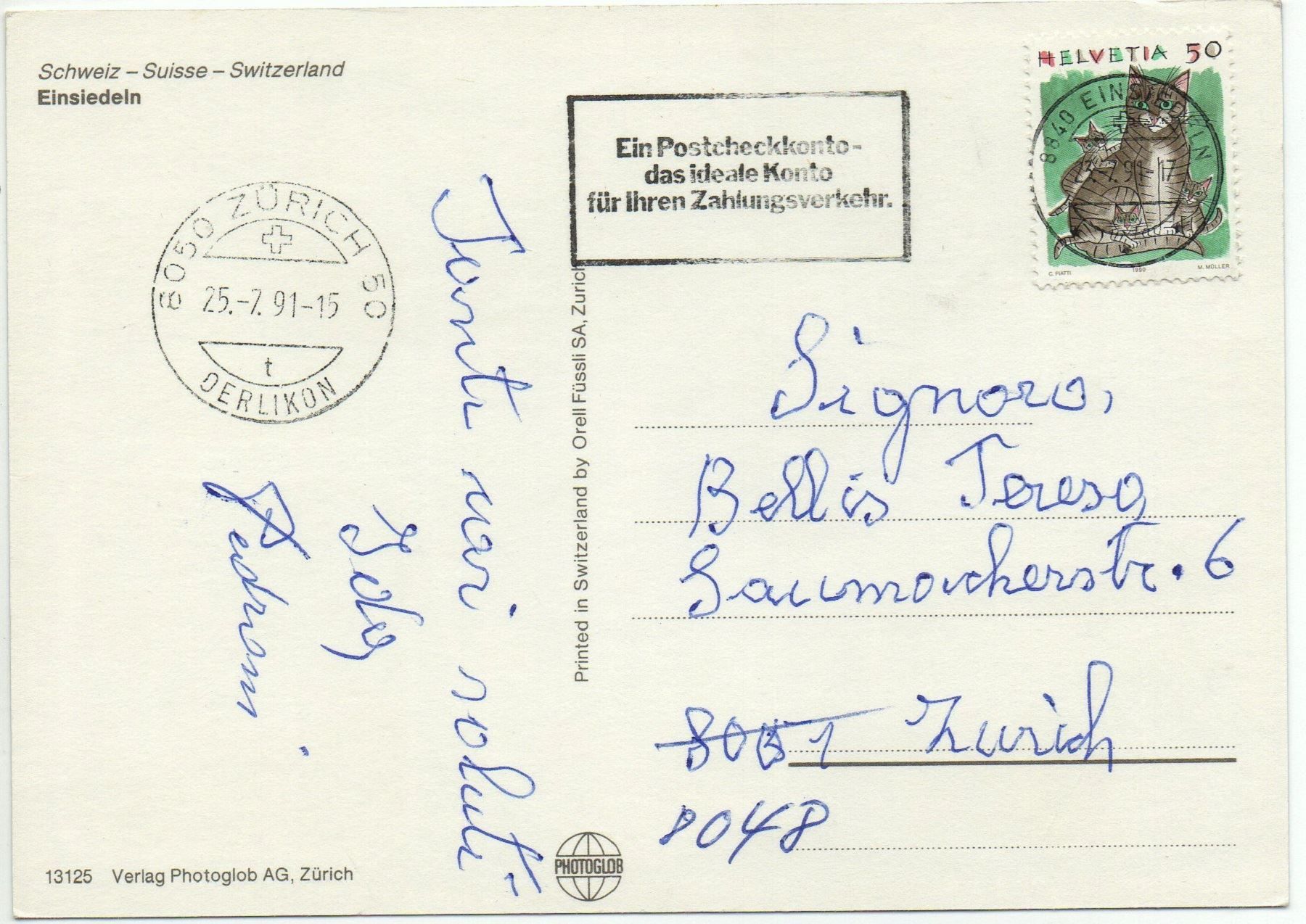 Cartoline postali: EINSIEDELN – Usato da Jona venduto da philajona 1