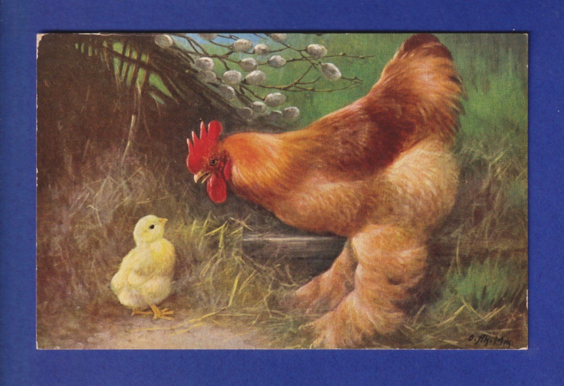Cartes postales: OISEAU - Coq et poussin – D'occasion à Pully par nicecards-shop