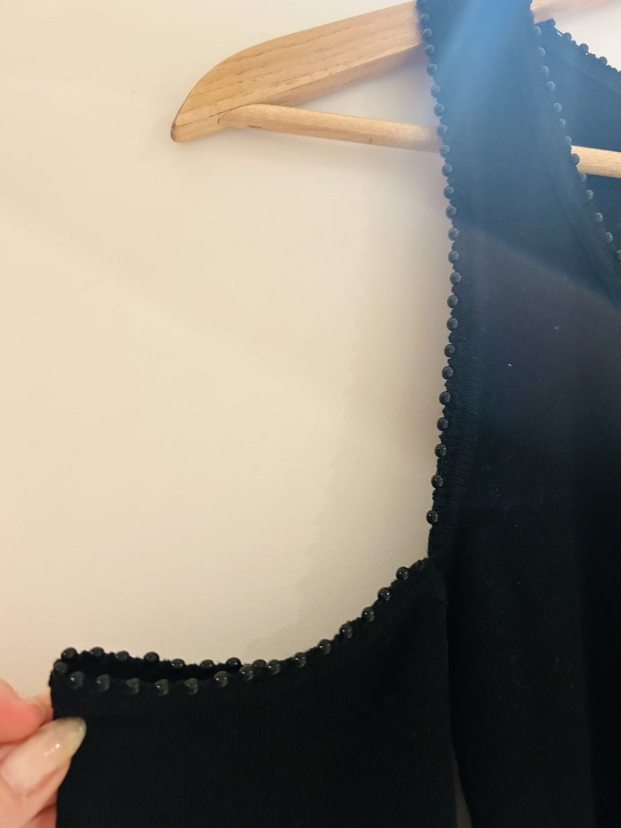 Top: Schwarzes Langarmshirt mit Perlen Gr. S – Nuovo (secondo la descrizione) da Muttenz venduto da cho_xj52 3