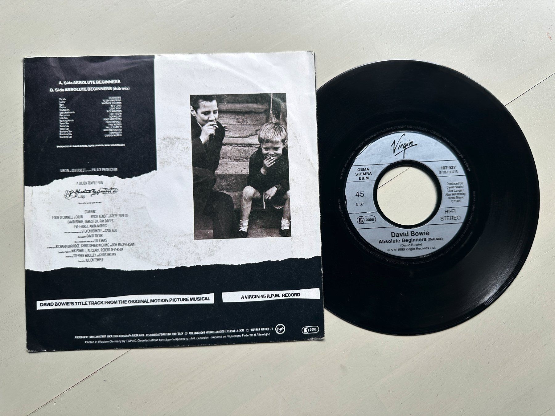 Schallplatten: DAVID BOWIE tolle Single Absolute Beginners Kult Top 80's – Gebraucht aus Basel von Partridge 1