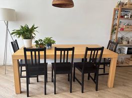 Pinntorp 5 Stühle schwarz