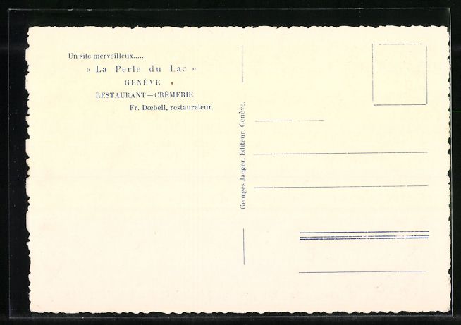 Cartoline postali: AK Genève, La Perle du Lac, Restaurant – Usato da Berlin venduto da bartko-reher 1