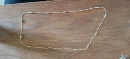 Halskette 11g 925 Silber Kettenschmuck feine Perlen guter...