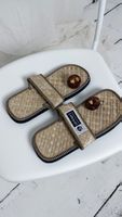 Natural Raffia Slides Size M Handmade