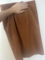 Mokkabrauner Wildleder Look Midi Rock 36