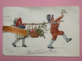Glückwunsch-Karte: 1917 Bonne et heureuse Année!