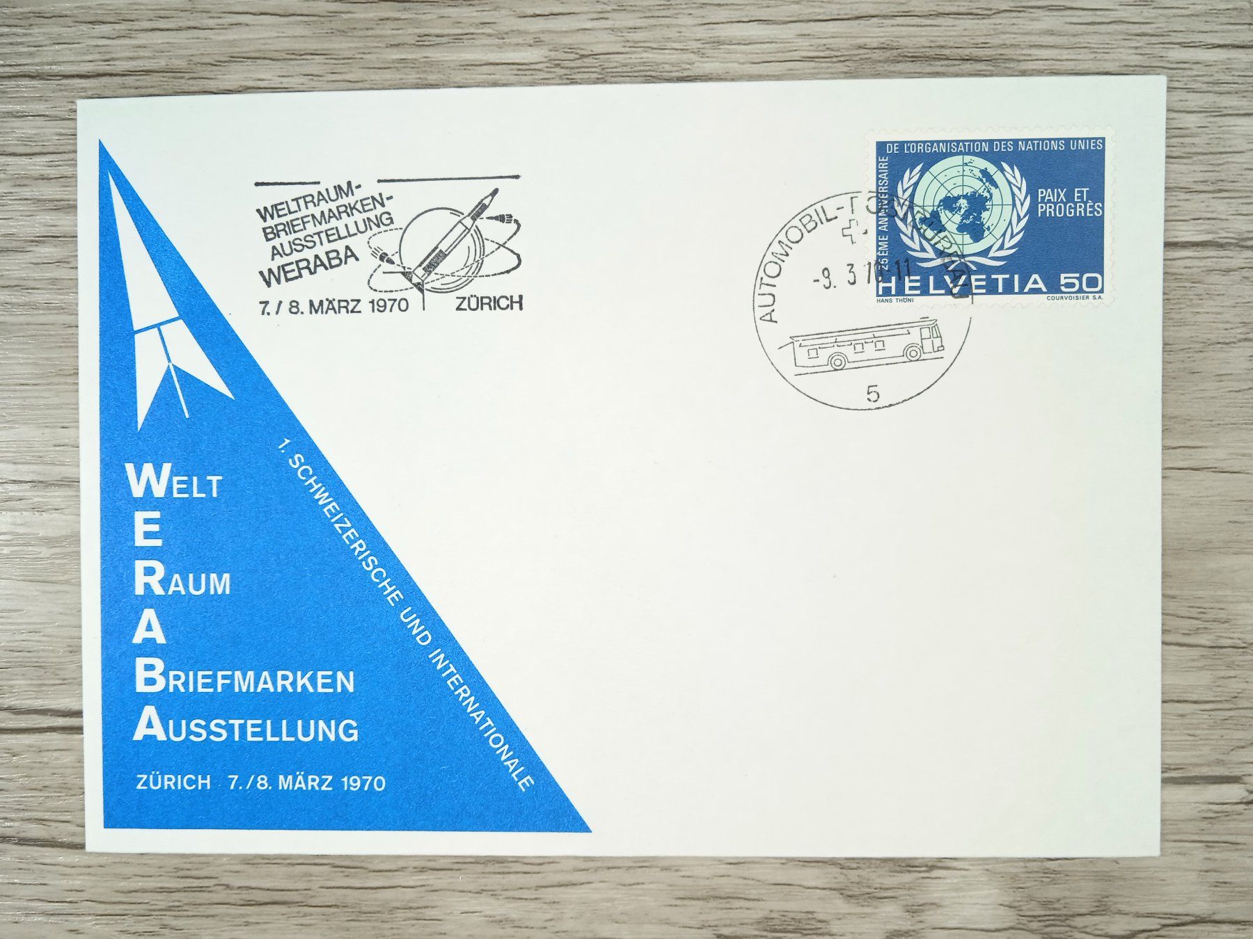 Tutti i francobolli: TR62 Enveloppe + Timbre Suisse 1970 – Usato da Cousset venduto da Patrick_Collections
