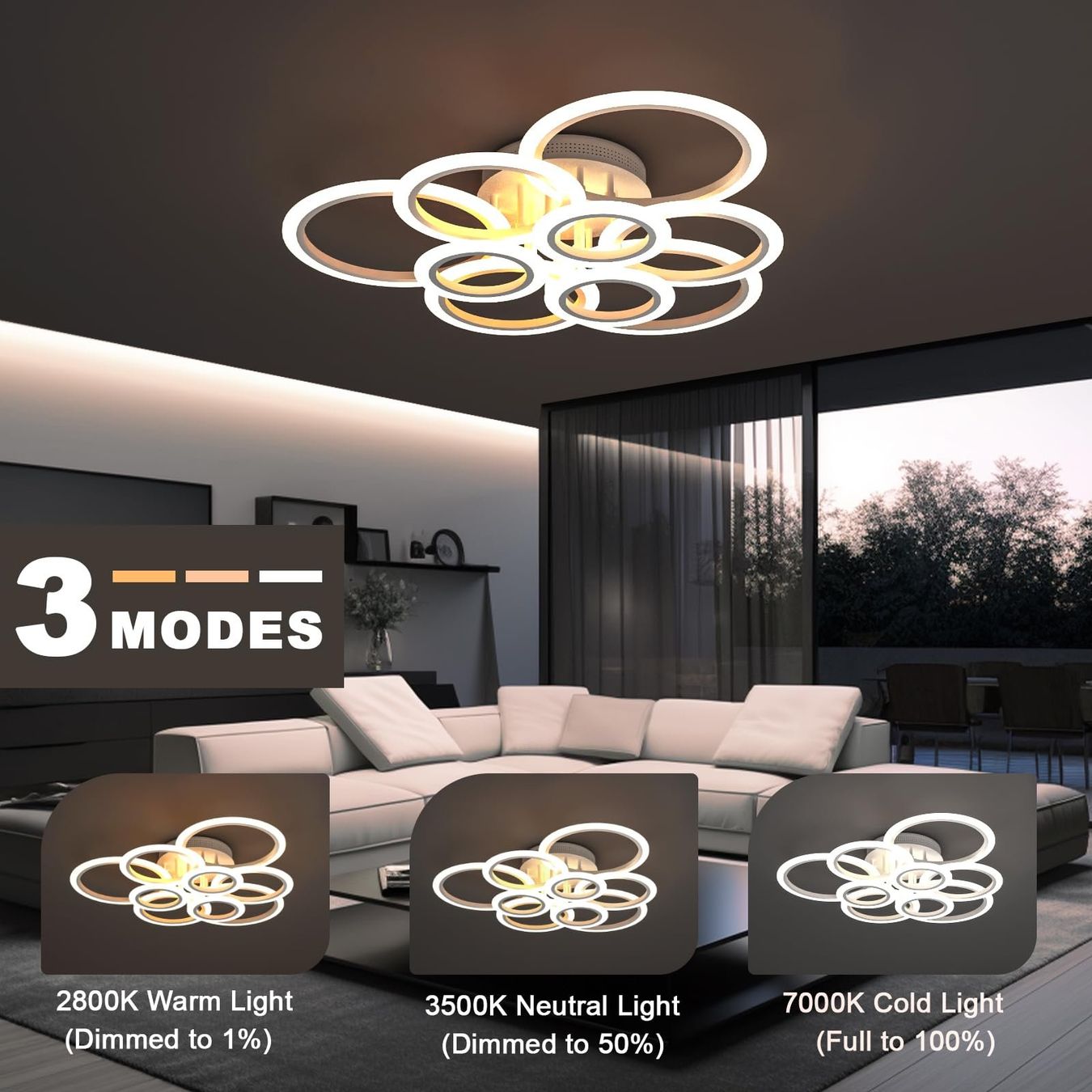 Lustres & lampes de plafonds: LED Deckenleuchte Deckenlampe Wohnzimmerlampe 120W dimmbar – Neuf avec emballage d'origine à Zürich par NovaDen 1