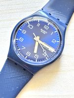 Armbanduhr Swatch blau mit Datumsanzeige, gebraucht