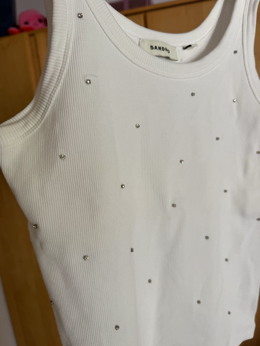 Sandro Tops: Glitzer Top weiss Sandro  – D'occasion à Bottmingen par Itsclaire 1