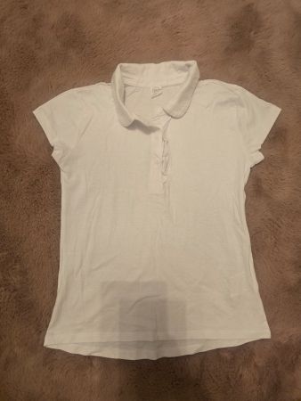 Polo Shirt Mädchen weiss kurzarm guter Zustand Grösse 134