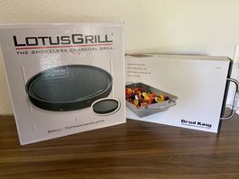 LotusGrill Teppanyakiplatte & BroilKing Wok - Grillset, Neu!