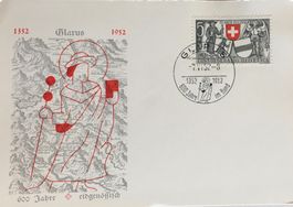 Glarus, 600 J. Eidgenossenschaft, Sonderbrief, Sonderstempel