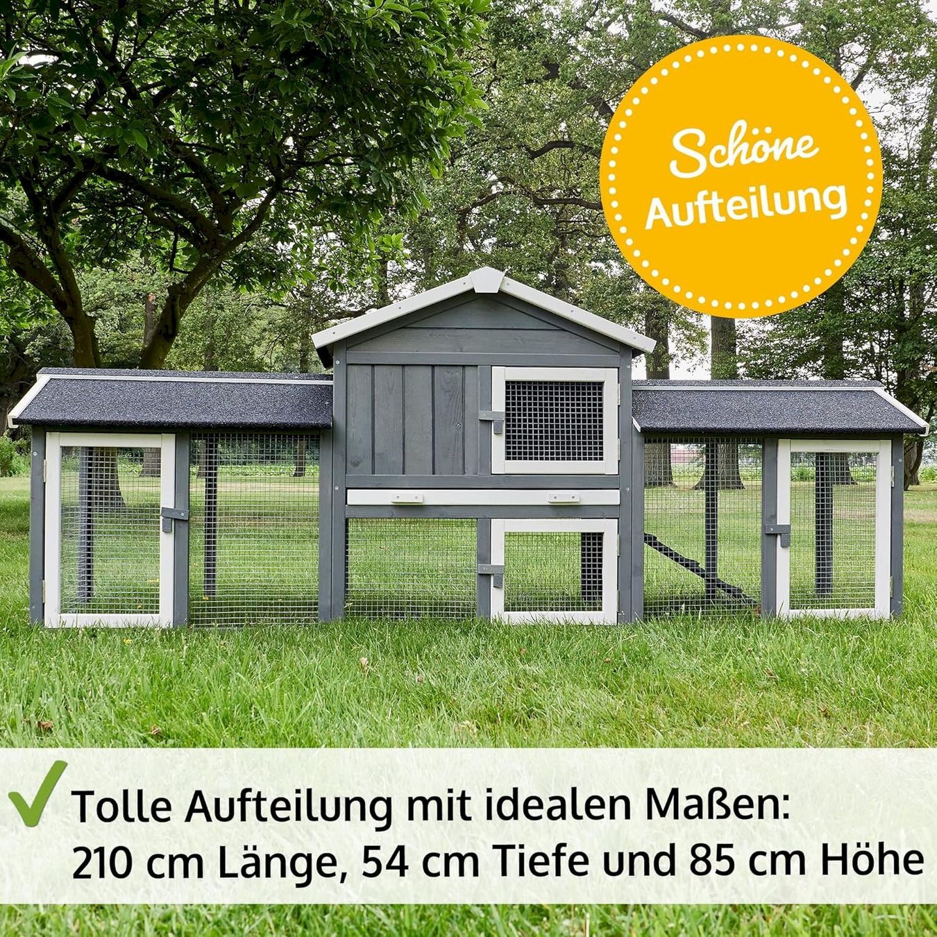 Gabbie, trasporto & Sicurezza: Hasenstall Don Camillo 210x54x85cm grau – Nuovo e nell'imballaggio originale da Bottighofen venduto da zaap 1