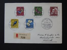 PJ 1956 Satz auf R-Brief schön Zentrum gest. BETHLEHEM