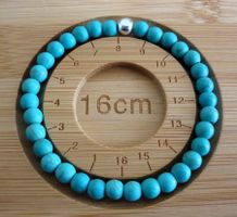 Howlith Perlen - 6 mm -  Elast - Armband in Türkis