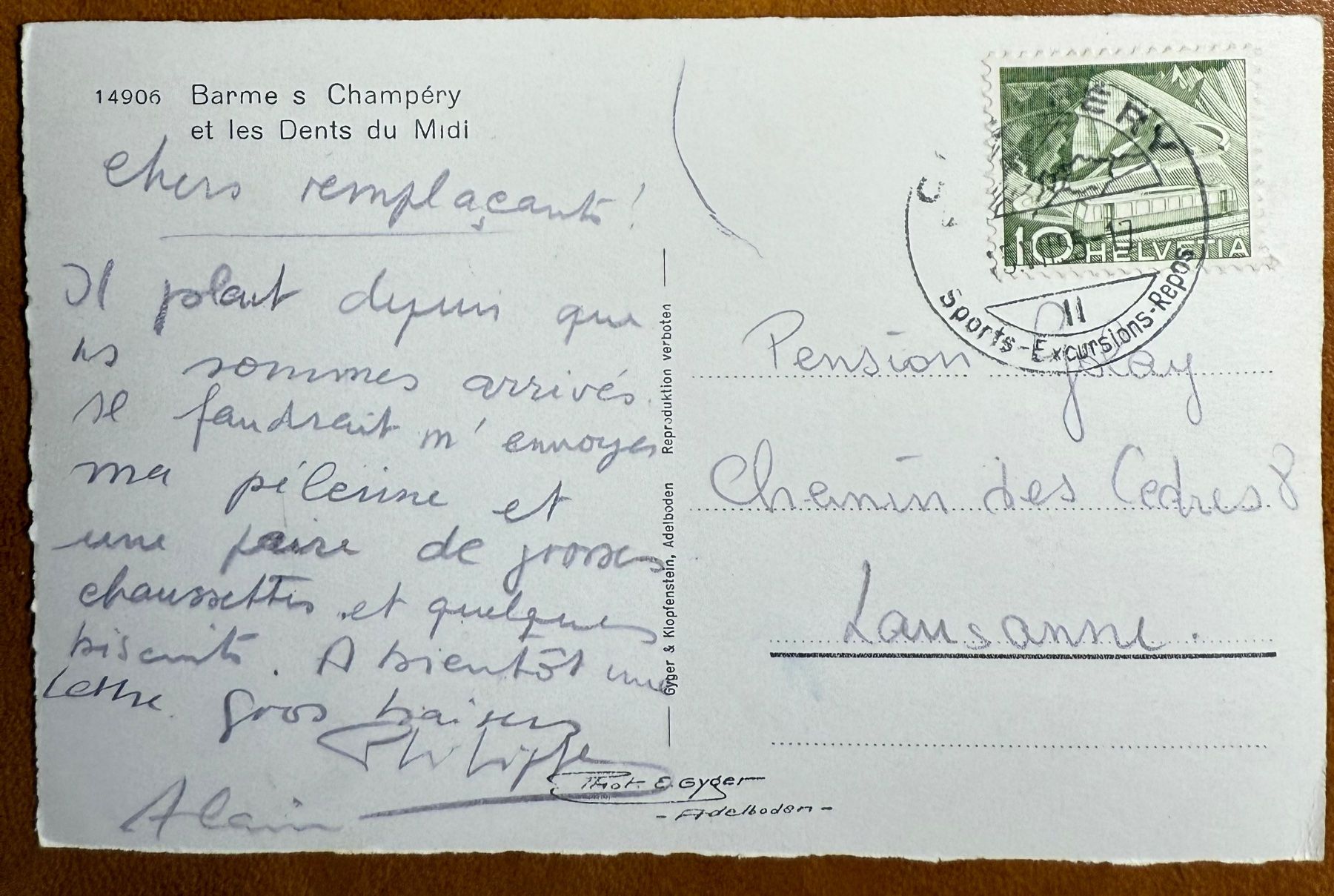 Cartoline postali: Champéry  Barme & Dents du Midi 1955 – Usato da Lutry venduto da Ediego 1