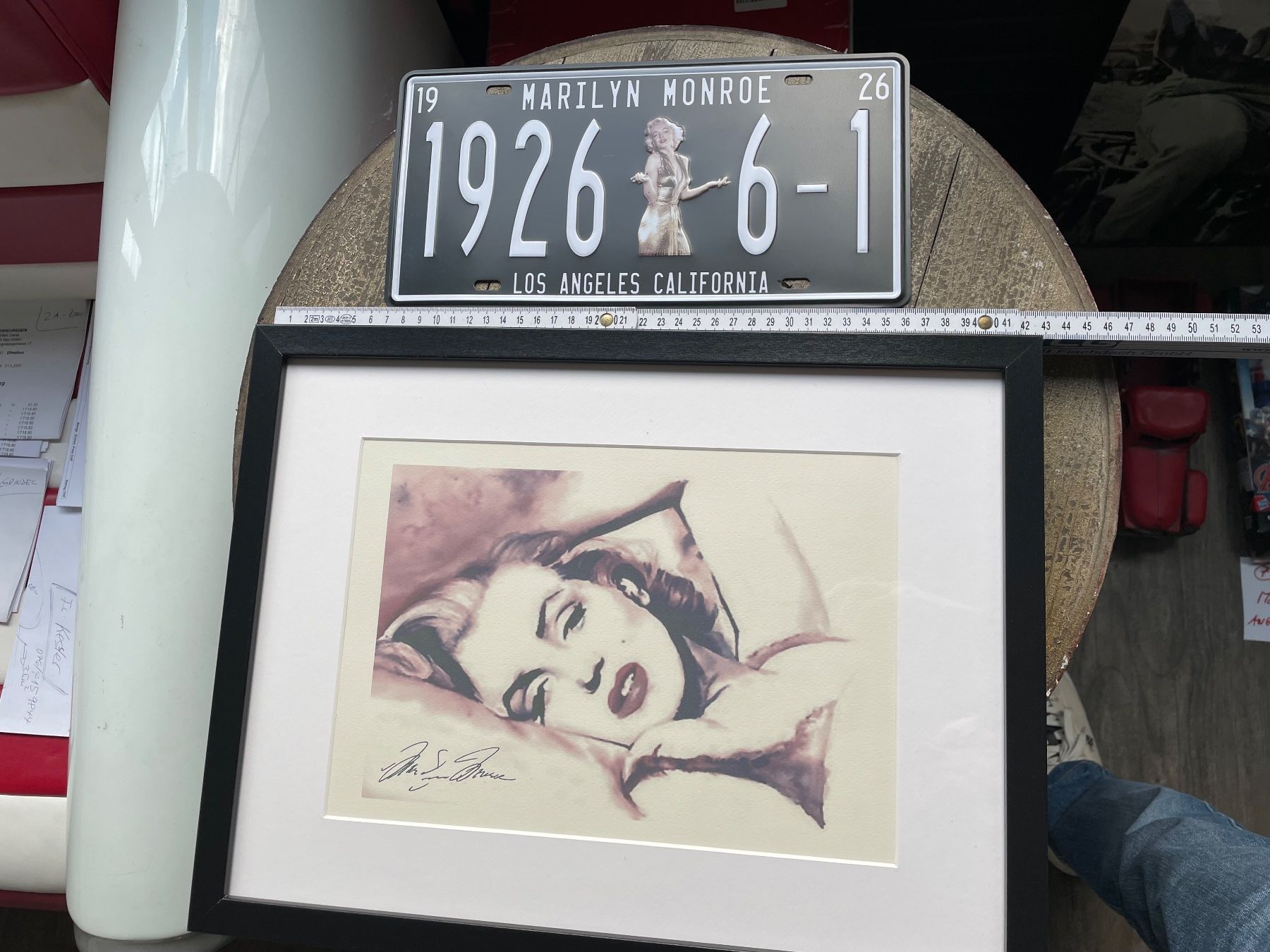 Insegne: Lot Marilyn Monroe: gerahmtes Bild und Blechschild / Nummer – Usato da Effretikon venduto da Bianchina2 3