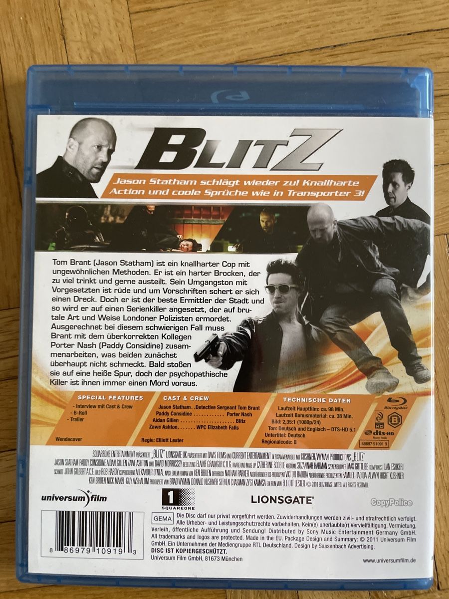 Alle DVDs: Blitz - Blu-ray - Jason Statham – Gebraucht aus Zürich von Mr.Mauri83 1