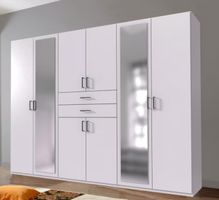 Drehtürenschrank Dillingen Weiss & Bett