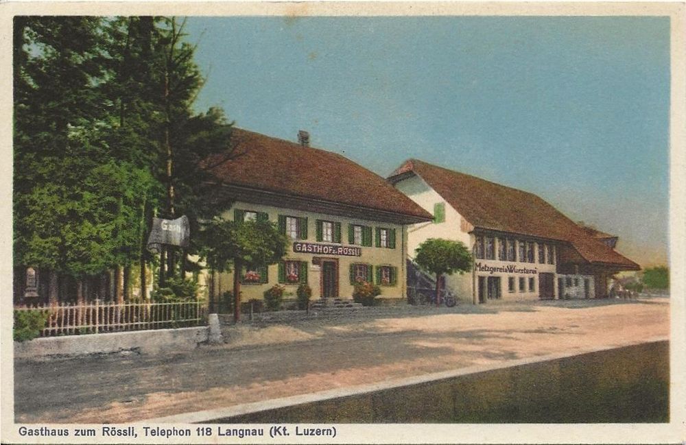 Langnau Bei Reiden Lu Gasthof Rössli Metzgerei Ca 1920 Kaufen Auf