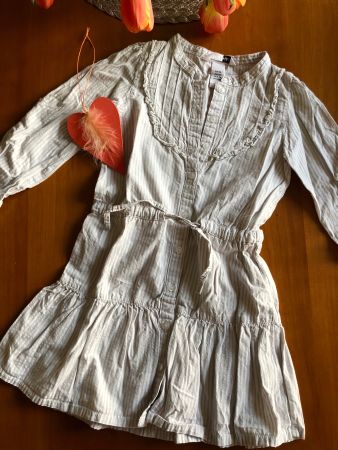 Mädchen Blusenkleid  110 mit Glitzerfäden