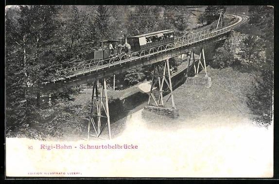 Ansichtskarten: Rigi-Bahn, Schnurtobelbrücke, Bergbahn – Gebraucht aus Berlin von bartko-reher