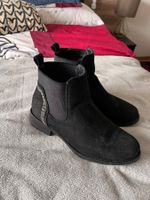 Stiefeletten / Boots / Stiefel schwarz mit Steinen 38