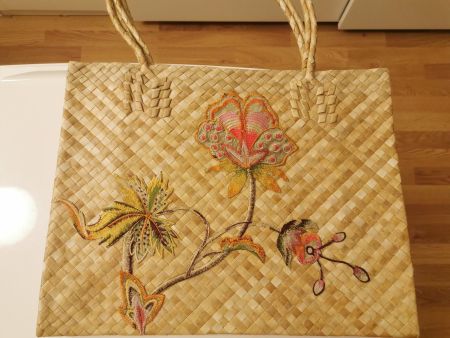 1x Handgewebte Tasche Philippinen–Pandan Palmfaser–Neu!