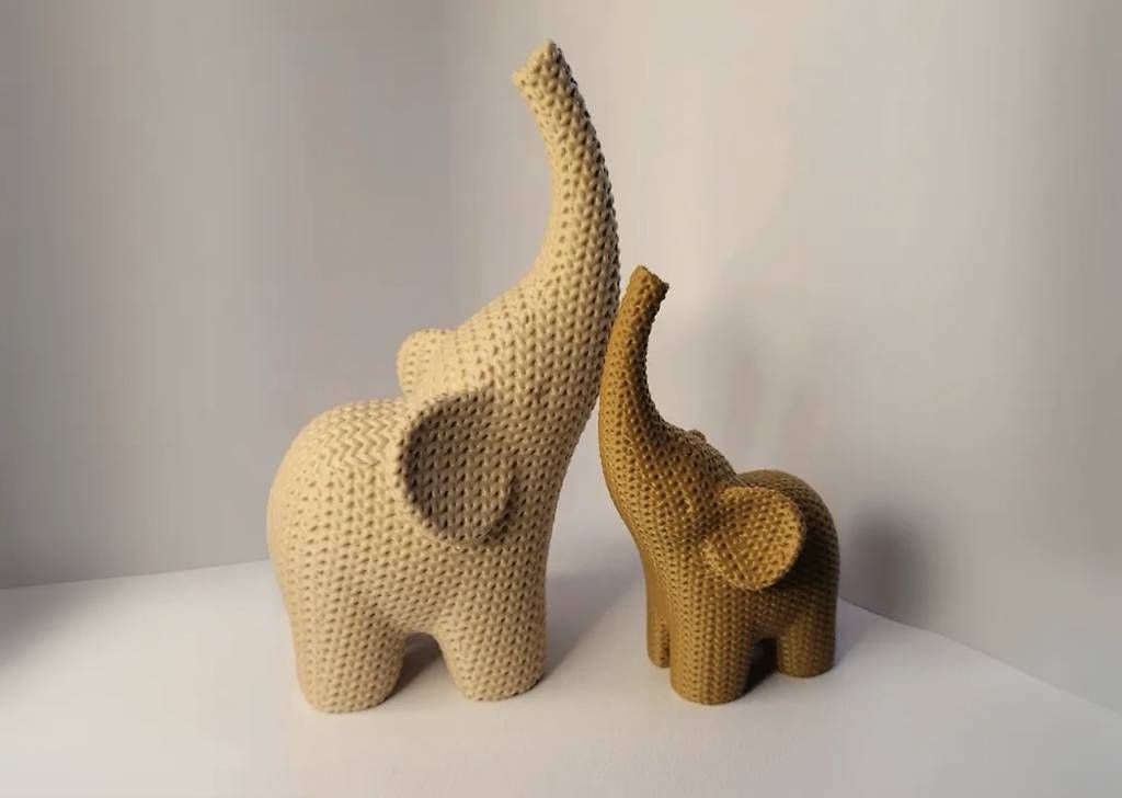 Figuren: Elefant im Strick-Look | Deko-Figur  – Neu und originalverpackt aus Basel von kon_6dyw