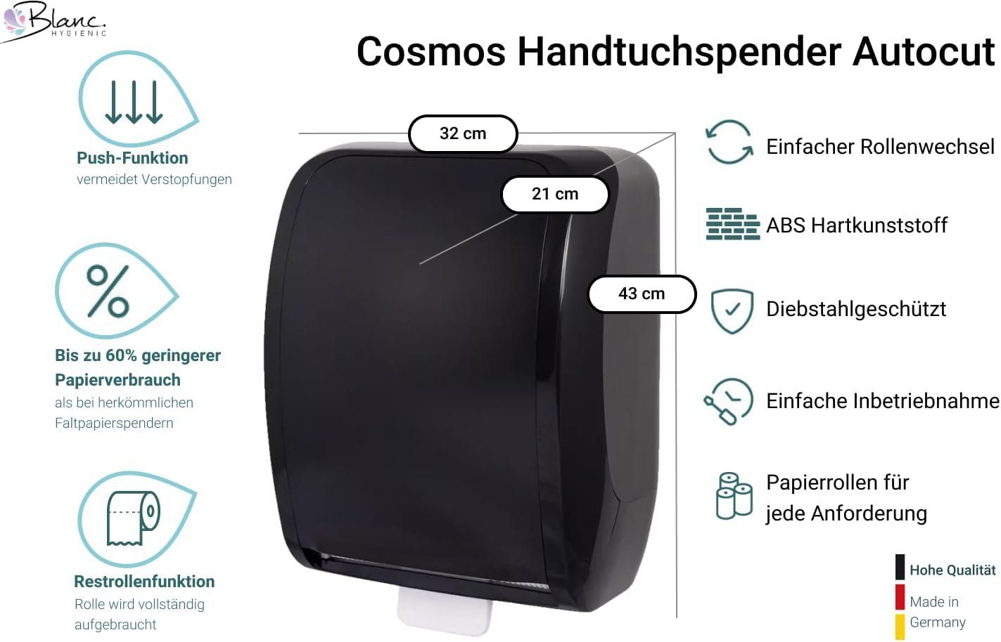 Portasciugamani: Handtuchrollenspender Set Schwarz Autocut – Nuovo e nell'imballaggio originale da Suhr venduto da SchnapperCH 3