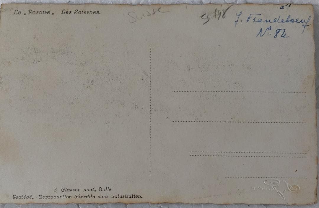 Cartoline postali: LES SCIERNES -  "Le Rosaire" – Usato da Delémont venduto da Domdom1 1