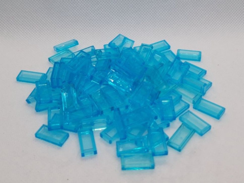 Lego Giocattoli: Lego 100 Stk. Flat Tile 1x2 Transparent light blue – Nuovo (secondo la descrizione) da Inwil venduto da Dokyiioto 1