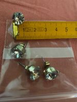 OHRSTECKER/OHRRINGE rund gross glitter/silber (2 PAAR)
