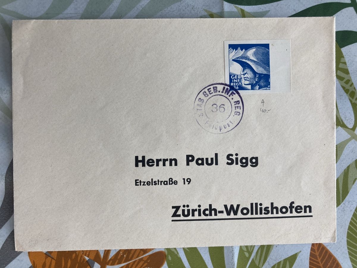 Couverts & Versandtaschen: 6)Brief,2.Weltkrieg,mit Geb.Inf.Rgt.36! – Gebraucht aus Ascona von ruru4150