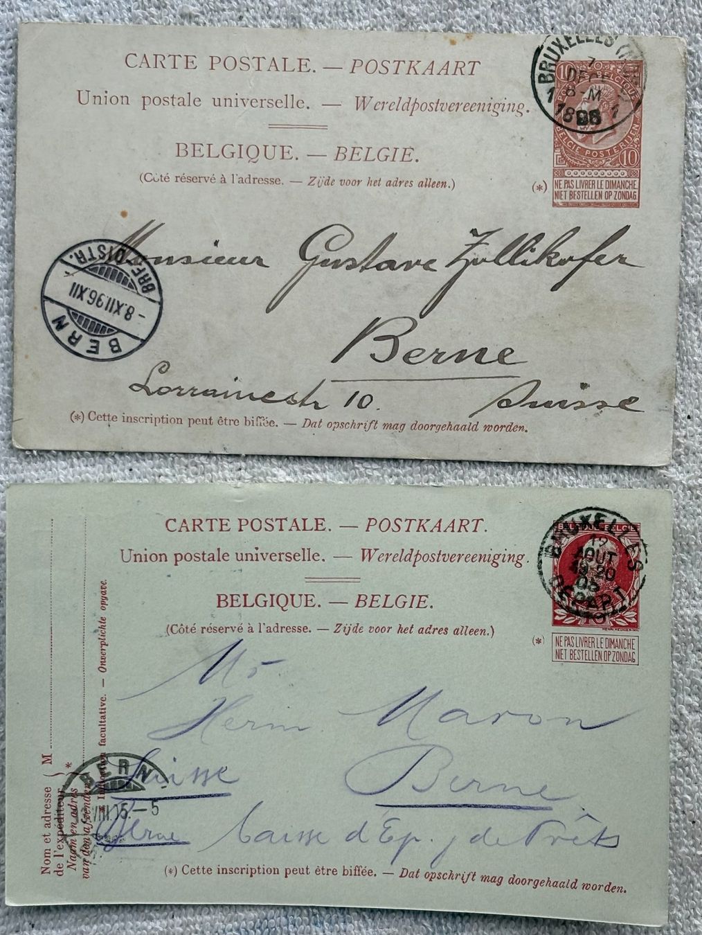 Tutti i francobolli: ANTIKE POSTKARTEN BELGIEN 1896 UND 1915 – Usato da Ostermundigen venduto da crazy-horse-1840
