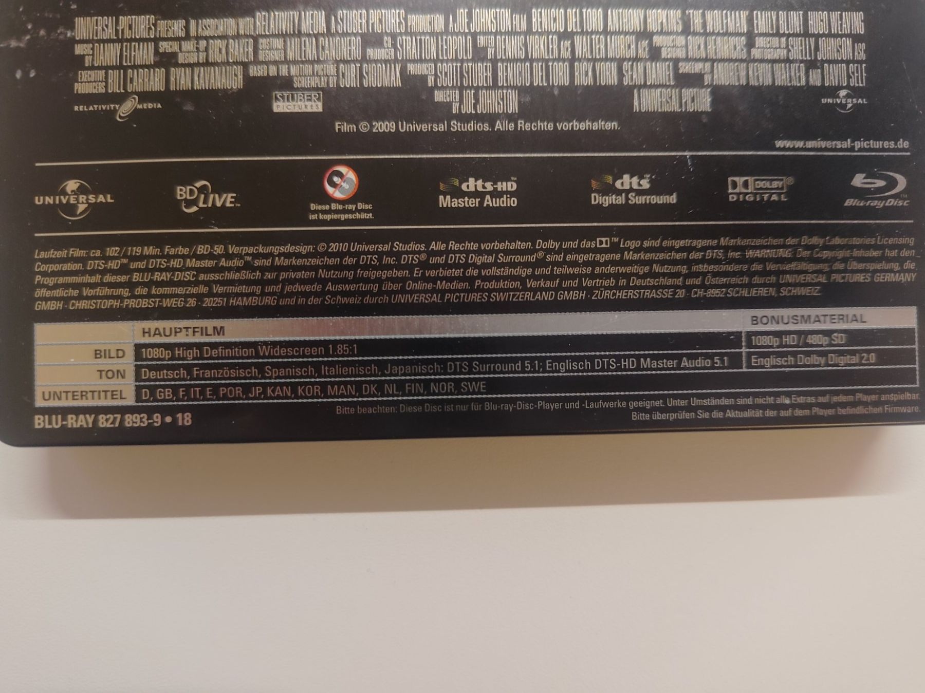 Alle DVDs: Wolfman (Steelbook Edition) – Gebraucht aus Liestal von Kratzilla 3