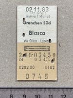 Grenchen Süd - Biasca, SBB Billett, 2.11.1983