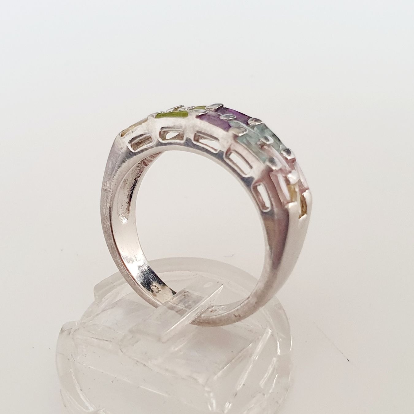 Anelli: Silberring 925 mit bunten Steinen, Grösse 19.3 mm, – Usato da Kreuzlingen venduto da Wunderkiste123 7