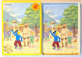Vintage Globi und Wilhelm Tell Holz Puzzle 45 Teile