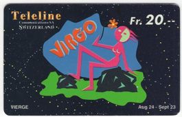 seltene TELELINE Prepaid Telefonkarte, Sternzeichen Jungfrau