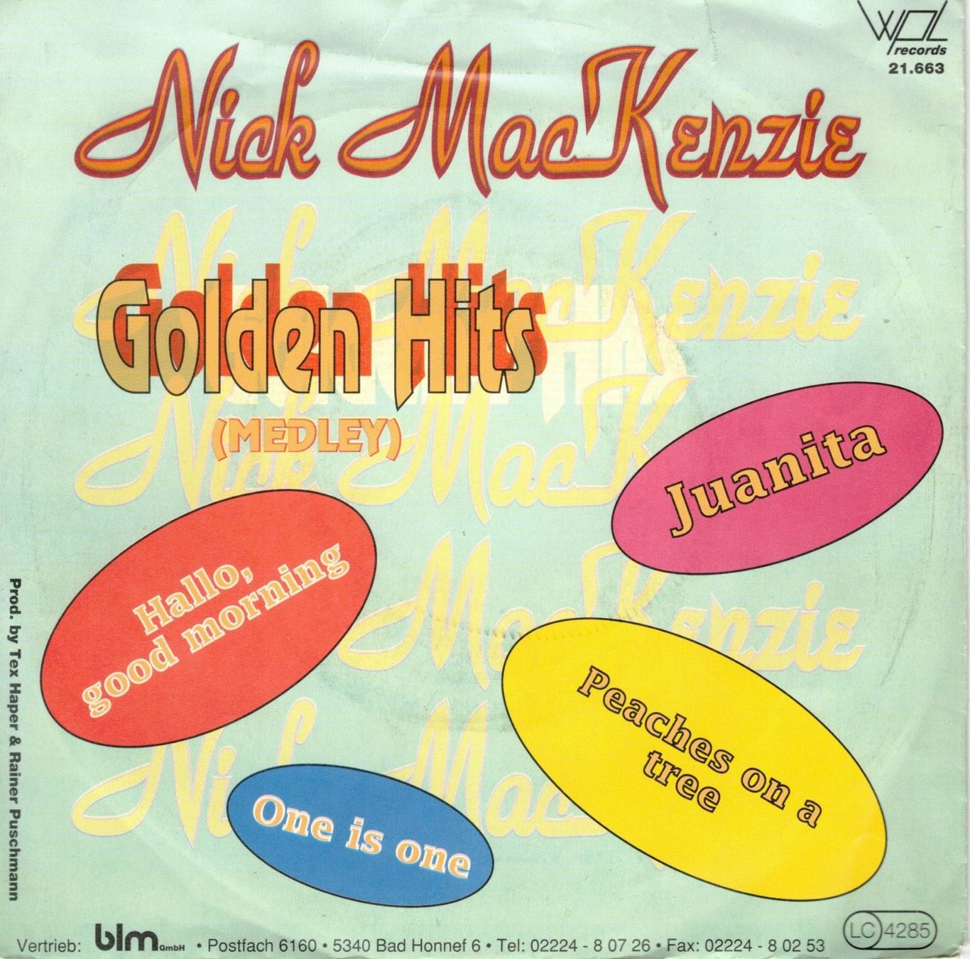 Dischi in vinile: Single7   Nick Mac Kenzie -- Golden Hits – Usato da Rheinau venduto da thealbum