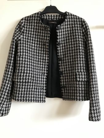 Veste Windsor, laine vierge et alpaca, pied de poule T36