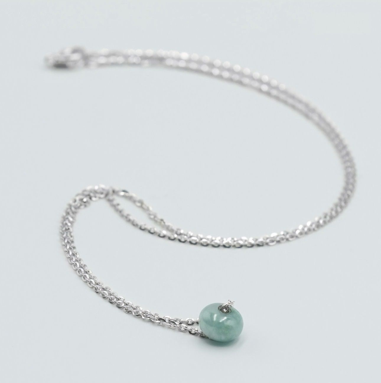 Catenine: Silberkette mit Jade – Nuovo e nell'imballaggio originale da Ruggell venduto da JadeShop