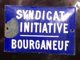 Antikes Emailleschild Syndicat - Gewerkschaft