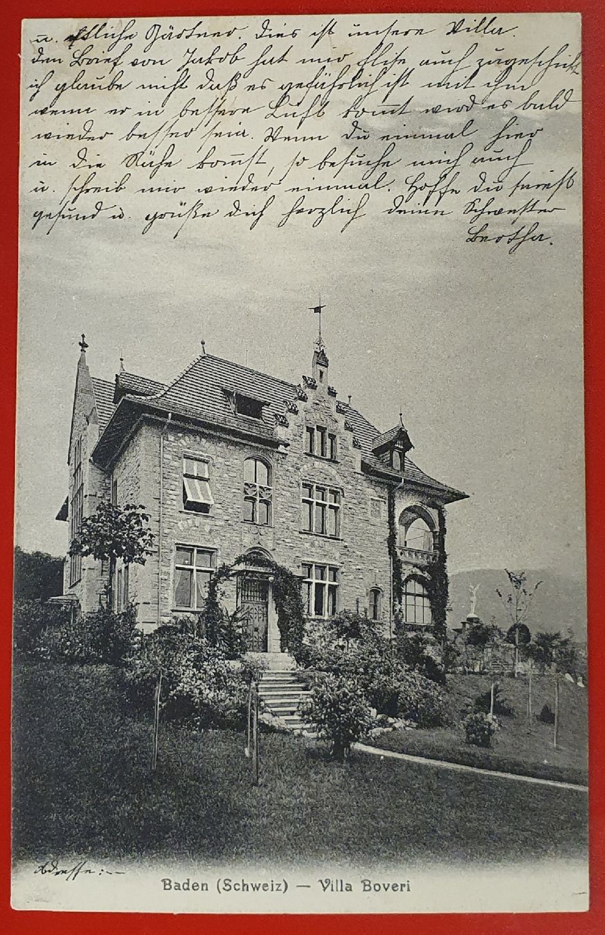Ansichtskarten: Baden 1909 - Villa Boveri – Gebraucht aus Kreuzlingen von Rschweiz1
